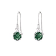18K White Gold Plated Emerald Earring Embellished with Austrian Crystals