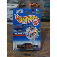 HOT WHEELS BLUE CARD 59 IMPALA 1999 VARIANT CARD WATCH PETTY RACE RIMS 10 SPOKE BIRTHDAY CLUB