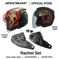 (Accessories) Gracshaw Helmet Rachet Set Gear base Bracket Set for Gennex G535 / Gaizer G838 / Geoma