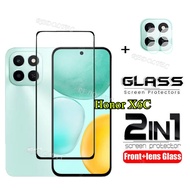 Honor X6C 4G 2 in 1 Screen Protector+ Lens Protector Full Cover Full Glue Honor X6 C X6C Tempered Gl