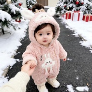 Source Factory 500g Quilted Baby Hooded Cotton Jacket Winter Fleece Lining Thickened Baby Outing Clo