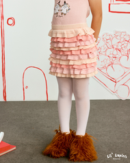 Lil Lapins - Girl Organic Cotton Knit Ruffle Tiered Mini Skirt (100% Organic Cotton - OEKO-TEX Certi