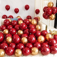 Pomegranate Red Gold Confetti Latex Balloons Metallic Balloon 18th 50th 60th Birthday Decoration Set