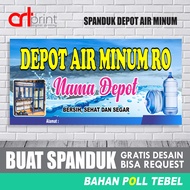Banner DEPOT AIR MINUM  - SPANDUK ISI ULANG AIR GALON -  Cetak Desain Sesuai Requet Bahan Tebal span