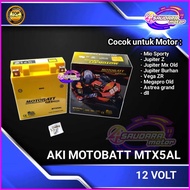 Aki Motor Jupiter Motobatt Mtx5Al Mio Sporty, Jupiter Z,Smash, Jupiter