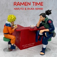 Naruto eating noodles with teacher Iruka - Ramen time Naruto figure and Iruka 13.5cm 12cm tall