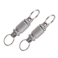 (QBEP) 2Pcs Titanium Quick Release Swivel Keychain Heavy Duty Car Key Holder Universal Buckle