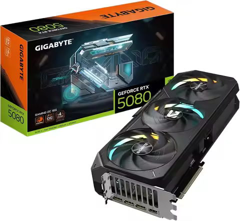 RTX 5080 Gaming OC 16G Graphics Card, WINDFORCE Cooling System, 16GB 256-bit GDDR7, GV-N5080GAMING O