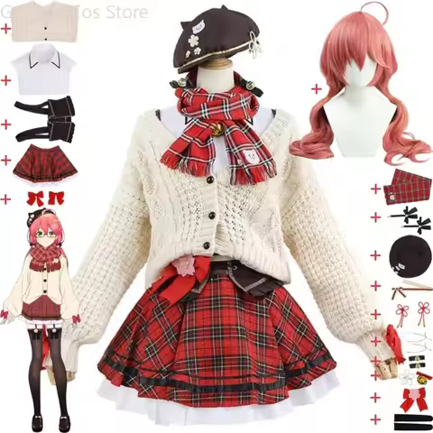 YouTuber VTuber Hololive Sakura Miko Elite Cosplay Costume Wig Anime Witch Uniform Sweatshirt Hallow