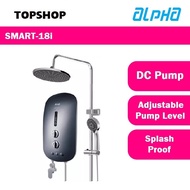 Alpha SMART 18i PLUS RS Inverter DC Silent PUMP Rain Shower Water Heater (Black) 18 i