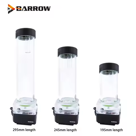 Barrow 17W RGB Pump/Reservoir Comb DDC PWM Pump+195mm 245mm/295mm Reservoir for Water Cooling System