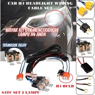 Car Headlamp H4 Wire Harness Wiring Socket H4 Cable Headlight Connector Relay Kit Wayer Lampu Kereta