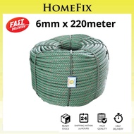 6mm x 220 Meter PE Nylon Green Polyethylene Rope (Thailand) / Tali Hijau