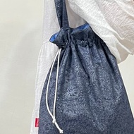 From2j4手工布包_花路肩背包(丹寧變形蟲花紋)