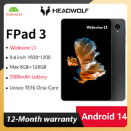 แท็บเล็ต HEADWOLF FPad3 Android 14 ขนาด 8.4 นิ้ว มี RAM 8GB และ ROM 128GB รองรับ Widevine L1 ด้วย Unisoc T616 Octa-core Tablet PC หน้าจอ FHD และแบตเตอรี่ขนาด 5500 mAh
