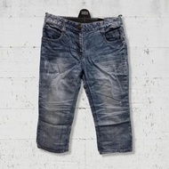 Celana Pendek 7/8 Jeans Besti Belli Blue Washed Fading Original Second