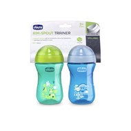 Chicco Rim Spout Trainer Spill Free Bite Proof Rim Baby Sippy Cup, 9 Month Blue or Teal 1 x 260ml/9o