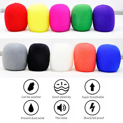 10Pcs Microphone Windscreen Cover Foam Protective Cap Sponge Portable Stereo Studio Mic KTV Karaoke 