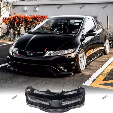 For Honda Civic FN FK FN2 TYPE R 2006 2007-2008-2009-2012 Real Carbon Fiber Front Grille Mu-gen Styl