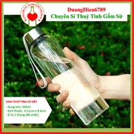 BlingBox Glass Bottle - Glass Water Bottle, Detox Bottle with Carrying Strap 500ml, 300ml - Duonghie