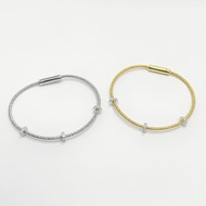 CZMY Italy s925 Silver Plated 18K Gold Silver Wire Winding Bracelet