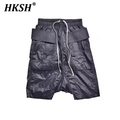 HKSH Spring Summer New Thin Knee Length Pants Youth High Street Fashion Shorts Men Ins Tide Chic Dar