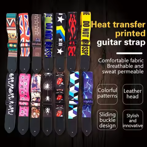 Adjustable Electric Guitar Shoulder Strap Embroidered Universal Guitar Bag Strap Ukulele Guitar Acce