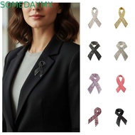 SOMEDAYMX Funeral Ribbon Badge Brooch, Awareness Melanoma Cancer Black Ribbon Pin, Simple Breast Can