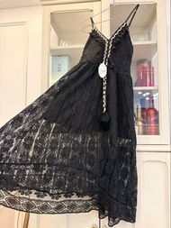 泰國製造 泰國連身裙 性感透視連身裙 黑色吊帶裙 蕾絲 grad din 裙Black Lace dress black one piece 民族裙 顯瘦 夏天裙 短裙sexy dress