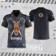 （sanrenyou） MATAHARI Jersey T-shirt Borneo Tribal Motif Dayak Shield Corak Etnik Sarawak Baju Negeri