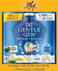 (1 Renceng 14 Sachet) Gentle Gen Deterjen Tumbuhan Detergent Cair Sachet 80ml Kemasan Baru