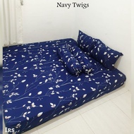 Navy twigs bed sheet