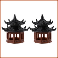 【Ready Stock】 Bonsai Figurine Miniature Pagoda Statue Landscape Gazebo Pavilion Garden Decoration Ou