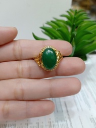 CINCIN BATU JADE HIJAU EMAS SUASA 375 / 18K