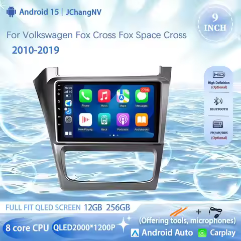 Android 15 Carplay Auto For Volkswagen Fox Cross Fox Space Cross 2010-2019 Car Radio Navigation NO 2