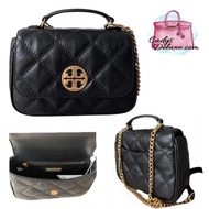 (STOCK CHECK REQUIRED)BRAND NEW AUTHENTIC INSTOCK TORY BURCH WILLA MINI TOP HANDEL BAG 87861 BLACK