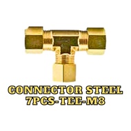 CONNECTOR STEEL TEE (7PCS) M8-M8-M8 - 7PCS-TEE-M8