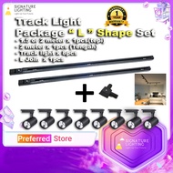 Track light Led With Rail Track [ Set "L" Shape ]12w Led Track Light / Lampu Track Led dengan Track 