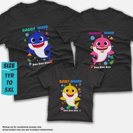 Baby Shark Custom Birthday T shirt Theme Family Set Baju Custom Daddy Shark Mommy Shark Kanak-Kanak Sedondon Sekeluarga