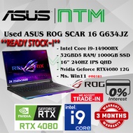 #RG181 USED ASUS ROG STRIX SCAR 16 G634JZ Gaming Laptop intel i9 149000HX 32GB DDR5 1TB SSD RTX4080 