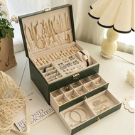 1/2/3-Tier Lockable Jewelry Box, Necklace, Ring, And Earring Organizer; A Great Gift Choice For Wome