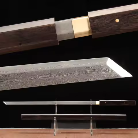 Chinese Kongfu Tang Dragon Sword Shirasaya Folded Steel Damascus Blade Ready for Battle Real Swords-