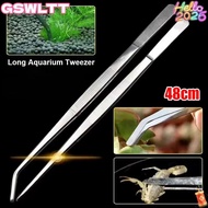 MKOFONU 1Pcs Aquarium Tweezer, Long Tong Stainless Steel Water Grass Clip,  48cm Fish Tank Cleaning 