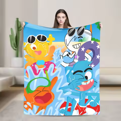 The Amazing World Of Gumballs Blanket Quality Warm Bedding Throws Winter Kids Adult Bedroom Fashion