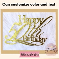 Happy 50th cake topper / birthday cake topper customized cake topper