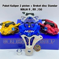 Package Of 2 Piston Calipers+NINJA R/RR/150 Rear Caliper Brackets Specially For Standard disc And veleg Use