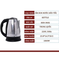 [FreeshipMAX] 0Ấm siêu tốc 1.8 lít Kettle  ấm inox bảo hành 6 tháng.