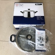 Buffalo Precious stainless steel cookware 6L+glass cover牛頭牌Precious不銹鋼加厚底防滑電木手柄雙耳煲6公升+原裝玻璃蓋
