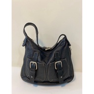 Vintage Wanlima black genuine leather shoulder bag - secondhand