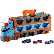 Hot Wheels GVG37, 2-in-1 Race Track Carrier Storage with 3 Vehicles, 1:64 Scale, for Children Aged 4